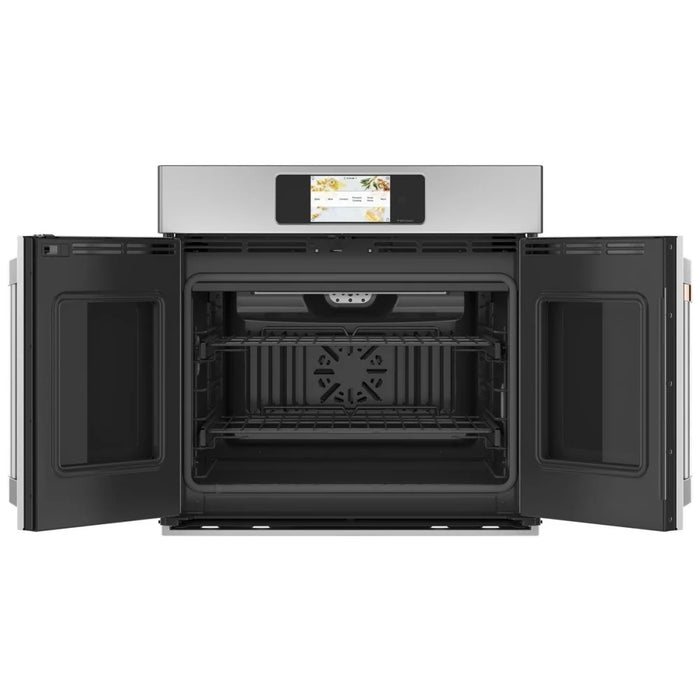 Cafe CTS90FP2NS1 Single Wall Oven, 30 inch Exterior Width, True Convection, Self Clean, 5 cu. ft. Capacity, Temperature Probe, Wifi Enabled, Air Fry, Stainless Steel colour Telescopic Gliding Extension Rack, True European Convection, Air Fry