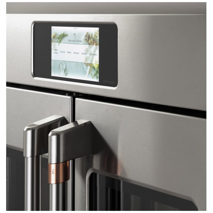 Cafe CTS90FP3ND1 Single Wall Oven, 30 inch Exterior Width, True Convection, Self Clean, 5 cu. ft. Capacity, Temperature Probe, Wifi Enabled, Air Fry, Matte Black colour True European Convection, Air Fry, Telescopic Gliding Extension Rack