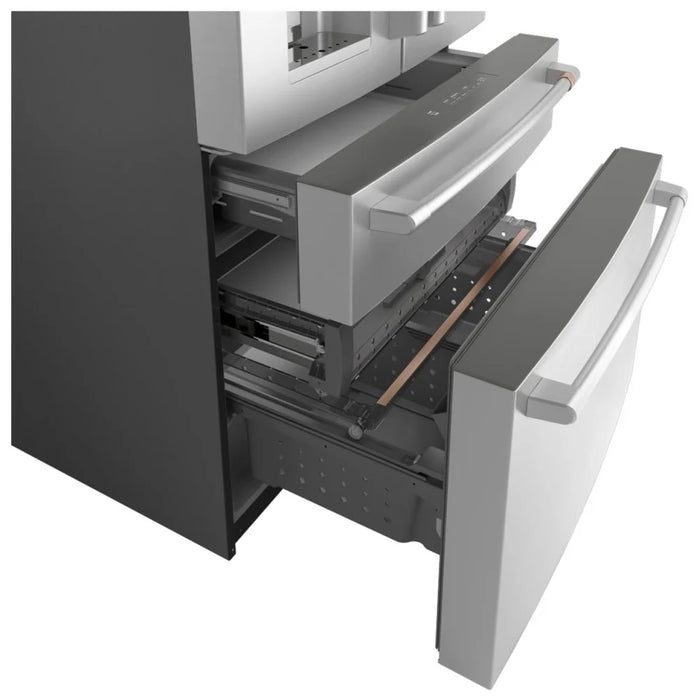 Cafe CVE28DP2NS1 French Door Refrigerator, 36 inch Width, ENERGY STAR Certified, 27.8 cu. ft. Capacity, Water Dispenser (Exterior), Ice Dispenser (Thru Door), Stainless Steel colour AutoFill