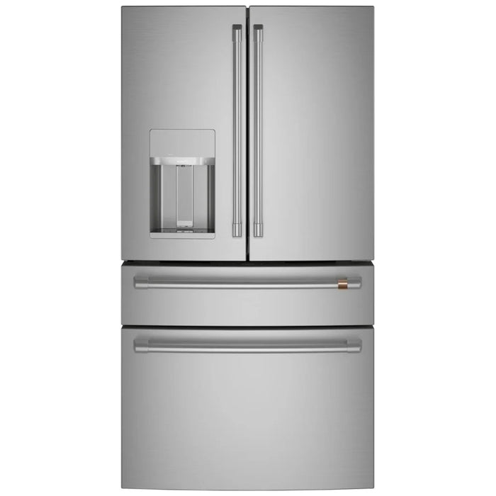 Cafe CVE28DP2NS1 French Door Refrigerator, 36 inch Width, ENERGY STAR Certified, 27.8 cu. ft. Capacity, Water Dispenser (Exterior), Ice Dispenser (Thru Door), Stainless Steel colour AutoFill