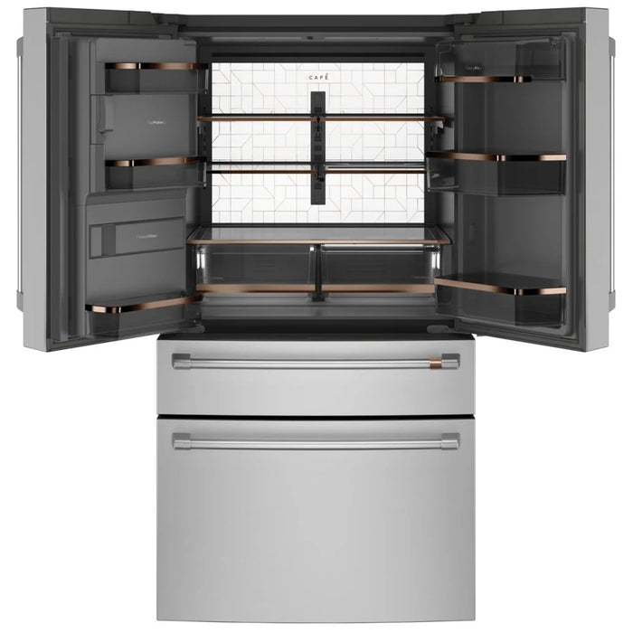 Cafe CVE28DP2NS1 French Door Refrigerator, 36 inch Width, ENERGY STAR Certified, 27.8 cu. ft. Capacity, Water Dispenser (Exterior), Ice Dispenser (Thru Door), Stainless Steel colour AutoFill