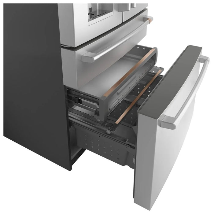 Cafe CVE28DP2NS1 French Door Refrigerator, 36 inch Width, ENERGY STAR Certified, 27.8 cu. ft. Capacity, Water Dispenser (Exterior), Ice Dispenser (Thru Door), Stainless Steel colour AutoFill