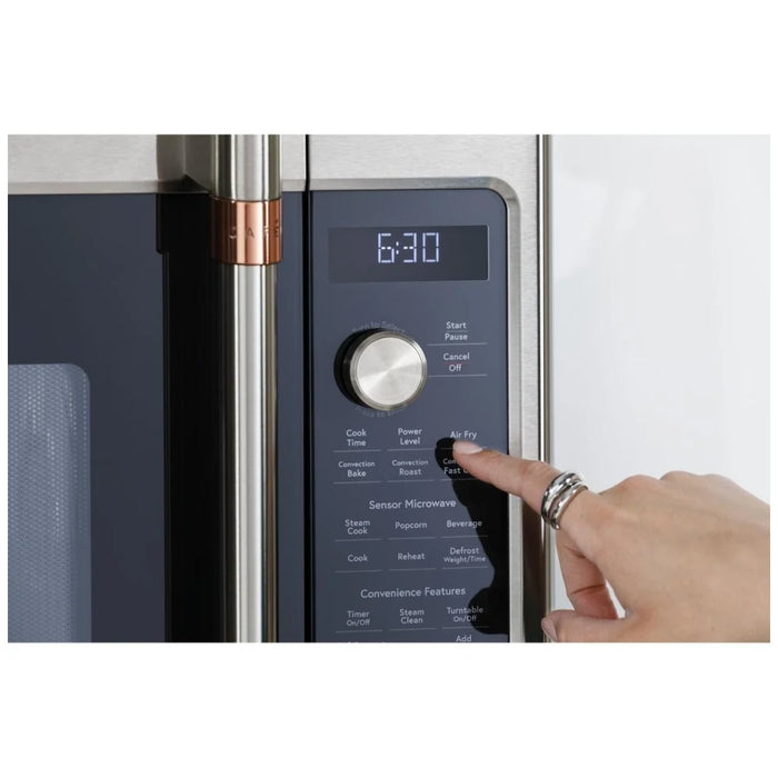 Cafe CVM517P2RS1 Over the Range Microwave, 30 inch Exterior Width, 1.7 cu. ft. Capacity, 300 CFM, Convection, 950 W Watts, Stainless Steel Interior, LED, Stainless Steel colour AirFry