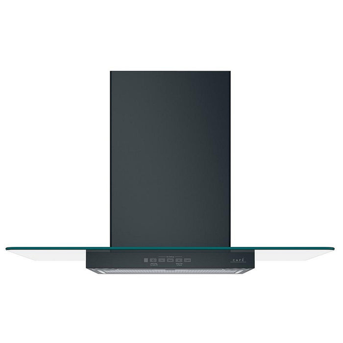 Cafe CVW73013MDS Range Hood, 30 inch Exterior Width, Canopy, Wall Mounted, 350 CFM, Inside / Recirculating, Halogen , Dishwasher Safe Filters, Aluminum Mesh, Matte Black colour Blower Included