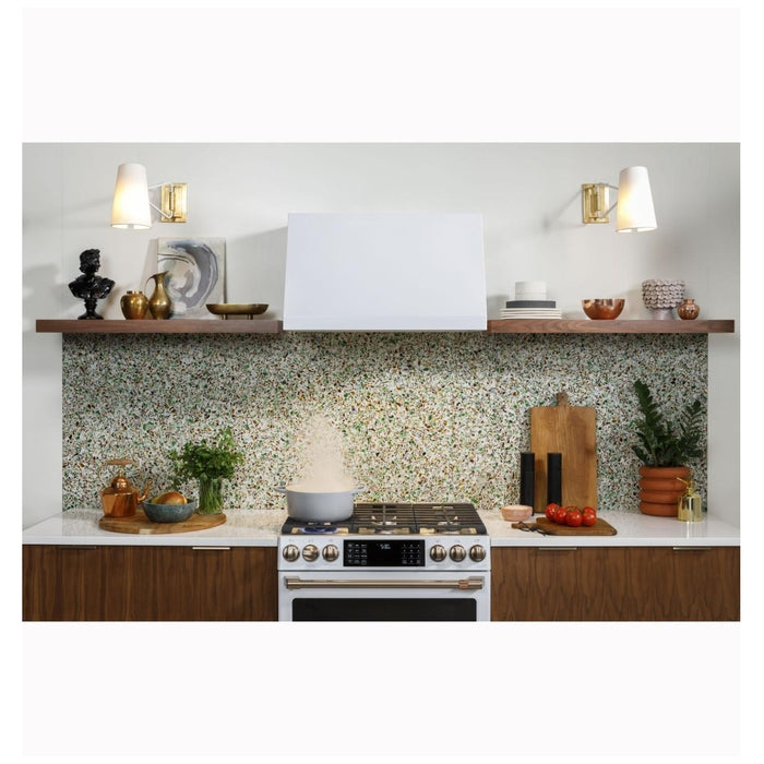 Cafe CVW93643PDS Range Hood, 36 inch Exterior Width, 4, 600 CFM, LED, 4, Matte Black colour Removable Filter, Built-In WiFi