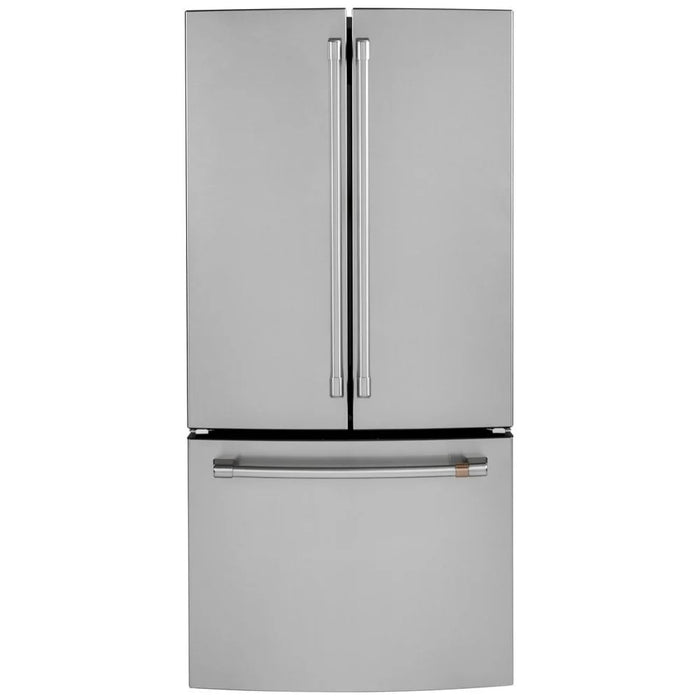 Cafe CWE19SP2NS1 French Door Refrigerator, 33 inch Width, ENERGY STAR Certified, 18.6 cu. ft. Capacity, Counter Depth, Water Dispenser (Interior), Ice Dispenser (Freezer Located), Stainless Steel colour Turbo Cool, Quick Space Shelves