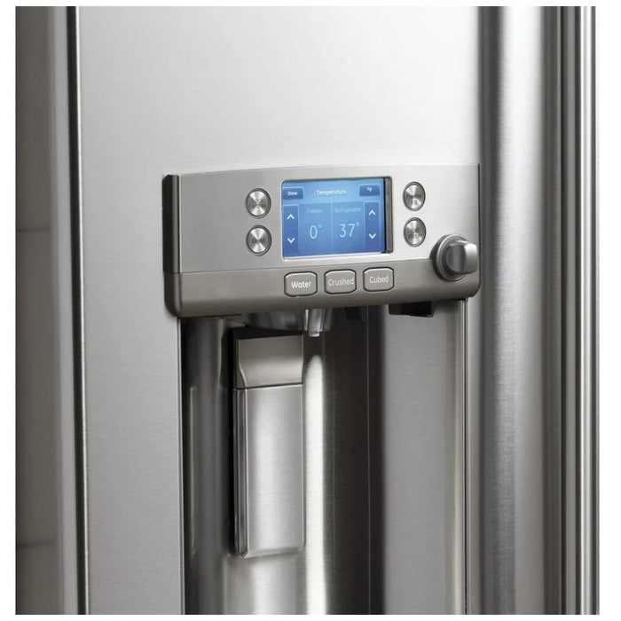 Cafe CWE23SP2MS1 French Door Refrigerator, 36 inch Width, ENERGY STAR Certified, 23.1 cu. ft. Capacity, Counter Depth, Water Dispenser (Interior), Ice Dispenser (Freezer Located), Stainless Steel colour TwinChill Evaporators