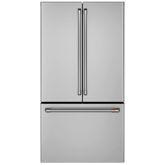 Cafe CWE23SP2MS1 French Door Refrigerator, 36 inch Width, ENERGY STAR Certified, 23.1 cu. ft. Capacity, Counter Depth, Water Dispenser (Interior), Ice Dispenser (Freezer Located), Stainless Steel colour TwinChill Evaporators