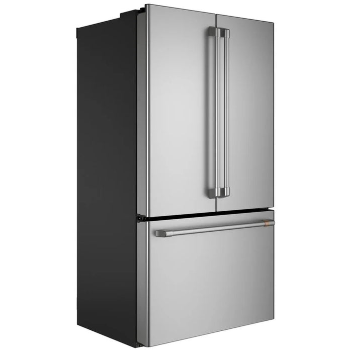 Cafe CWE23SP2MS1 French Door Refrigerator, 36 inch Width, ENERGY STAR Certified, 23.1 cu. ft. Capacity, Counter Depth, Water Dispenser (Interior), Ice Dispenser (Freezer Located), Stainless Steel colour TwinChill Evaporators