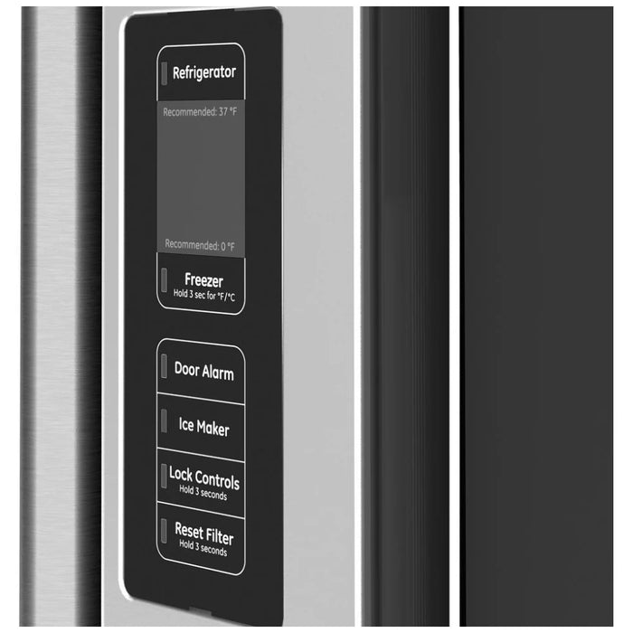 Cafe CWE23SP2MS1 French Door Refrigerator, 36 inch Width, ENERGY STAR Certified, 23.1 cu. ft. Capacity, Counter Depth, Water Dispenser (Interior), Ice Dispenser (Freezer Located), Stainless Steel colour TwinChill Evaporators