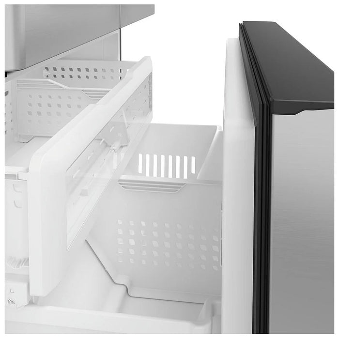 Cafe CWE23SP2MS1 French Door Refrigerator, 36 inch Width, ENERGY STAR Certified, 23.1 cu. ft. Capacity, Counter Depth, Water Dispenser (Interior), Ice Dispenser (Freezer Located), Stainless Steel colour TwinChill Evaporators