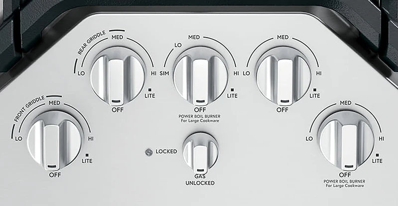 Café 5-Piece Gas Cooktop Brushed Stainless Steel Knobs - CXCG1K0PMSS