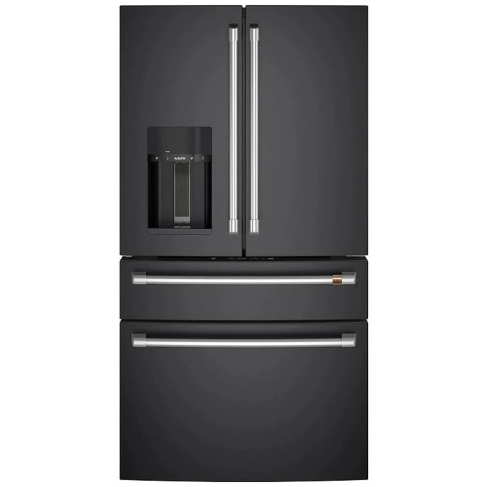 Cafe CXE22DP3PD1 Counter Depth French Door Refrigerator, 36 inch Width, ENERGY STAR Certified, 22.3 cu. ft. Capacity, Counter Depth, Water Dispenser (Exterior), Ice Dispenser (Thru Door), Matte Black colour