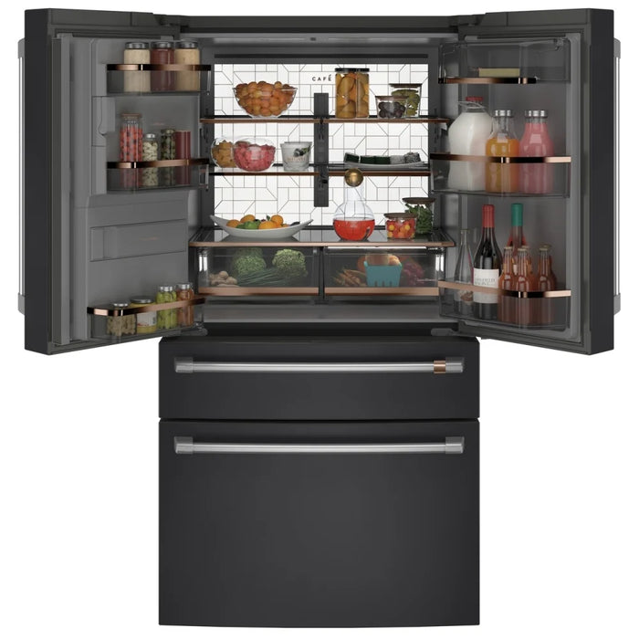 Cafe CXE22DP3PD1 Counter Depth French Door Refrigerator, 36 inch Width, ENERGY STAR Certified, 22.3 cu. ft. Capacity, Counter Depth, Water Dispenser (Exterior), Ice Dispenser (Thru Door), Matte Black colour