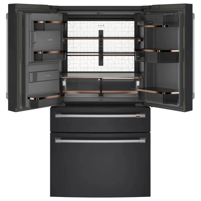 Cafe CXE22DP3PD1 Counter Depth French Door Refrigerator, 36 inch Width, ENERGY STAR Certified, 22.3 cu. ft. Capacity, Counter Depth, Water Dispenser (Exterior), Ice Dispenser (Thru Door), Matte Black colour