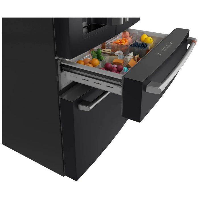 Cafe CXE22DP3PD1 Counter Depth French Door Refrigerator, 36 inch Width, ENERGY STAR Certified, 22.3 cu. ft. Capacity, Counter Depth, Water Dispenser (Exterior), Ice Dispenser (Thru Door), Matte Black colour