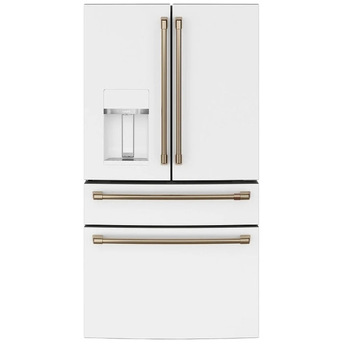 Cafe CXE22DP4PW2 Counter Depth French Door Refrigerator, 36 inch Width, ENERGY STAR Certified, 22.30 cu. ft. Capacity, Counter Depth, Water Dispenser (Exterior), Ice Dispenser (Thru Door), Matte White colour