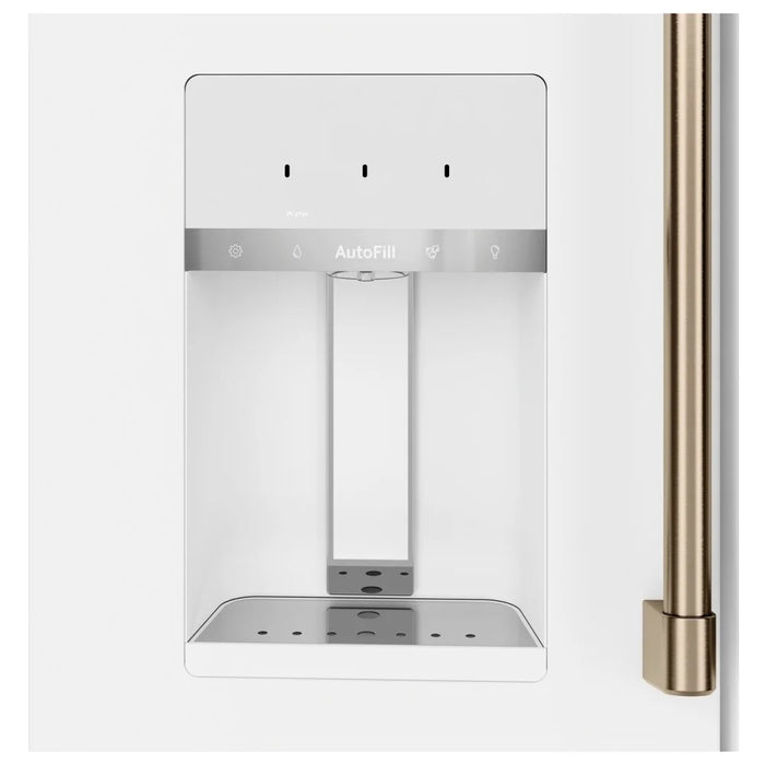 Cafe CXE22DP4PW2 Counter Depth French Door Refrigerator, 36 inch Width, ENERGY STAR Certified, 22.30 cu. ft. Capacity, Counter Depth, Water Dispenser (Exterior), Ice Dispenser (Thru Door), Matte White colour