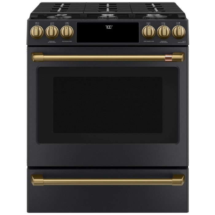 Café Range Handle and Knob Kit in Brushed Brass CXFCGHKPMCG