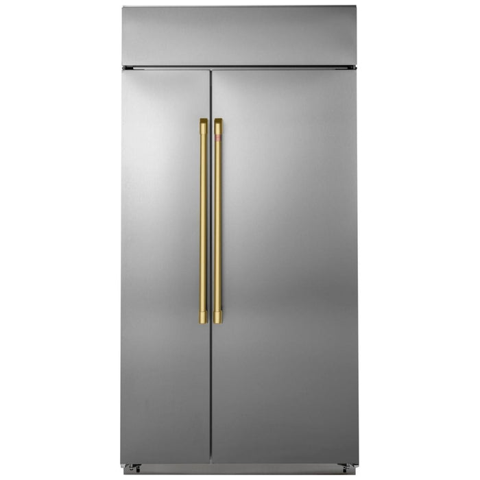 Cafe Refrigerator Handle Kit in Brushed Brass CXSS2H2PMCG