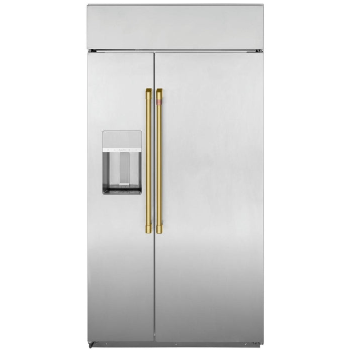 Cafe Refrigerator Handle Kit in Brushed Brass CXSS2H2PMCG