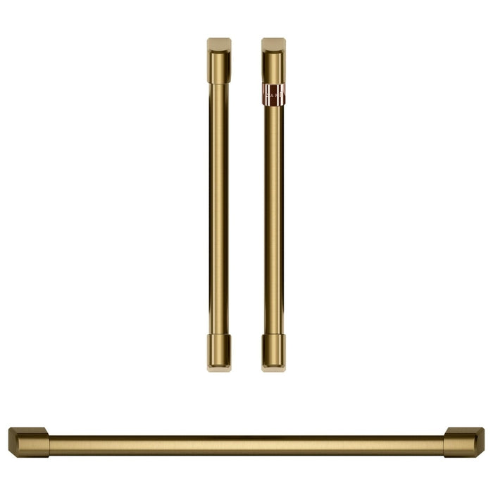 Cafe French Door Double Wall Oven Handle Kit in Brushed Brass - CXWDFHKPMCG