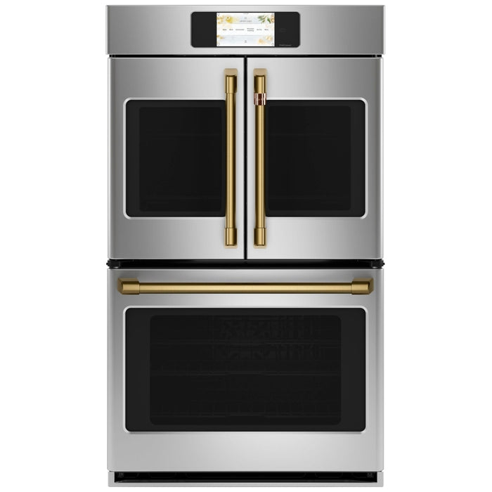 Cafe French Door Double Wall Oven Handle Kit in Brushed Brass - CXWDFHKPMCG