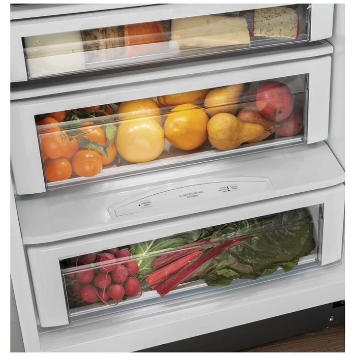 Cafe CZS22MP2NS1 Side by Side Refrigerator, 36 inch Width, Counter Depth, Ice Dispenser (Thru Door), Water Dispenser (Exterior), 21.9 cu. ft. Capacity, Stainless Steel colour FrostGuard, Quick Space Shelves