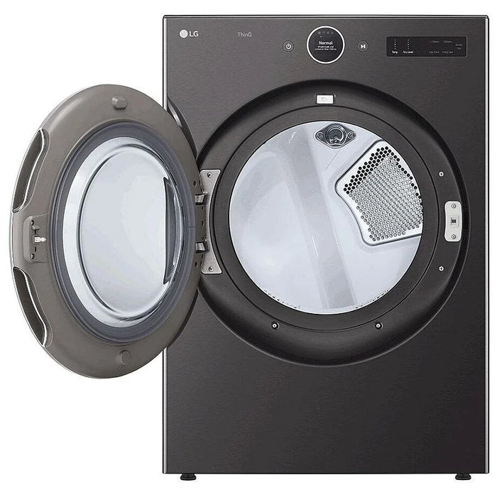 LG DLEX6700B Electric Dryer, 27 inch Width, 7.4 cu. ft. Capacity, Steam Clean, 5 Temperature Settings, Stackable, Wifi Enabled, Black Stainless