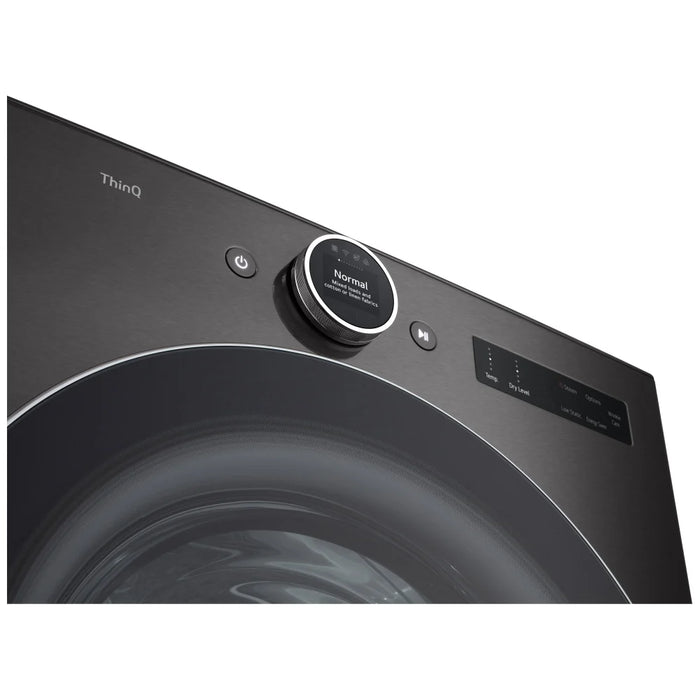 LG DLEX6700B Electric Dryer, 27 inch Width, 7.4 cu. ft. Capacity, Steam Clean, 5 Temperature Settings, Stackable, Wifi Enabled, Black Stainless