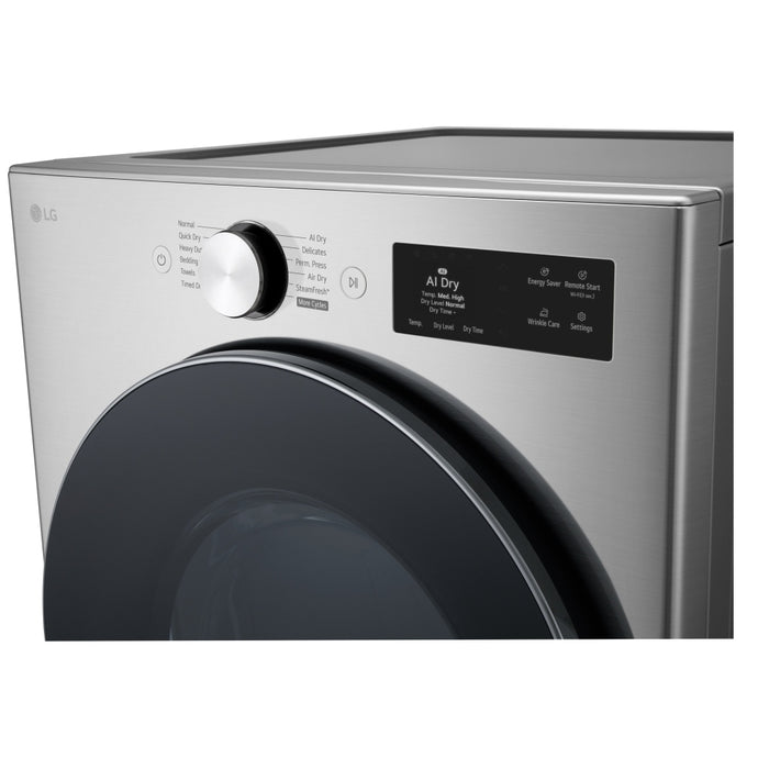 LG DLGX5801V Gas Dryer, 7.4 cu. ft. Dryer Capacity, 26 Dry Cycles, Steam Clean, 5 Temperature Settings, Vented, Stackable, Wifi Enabled, Graphite Steel colour
