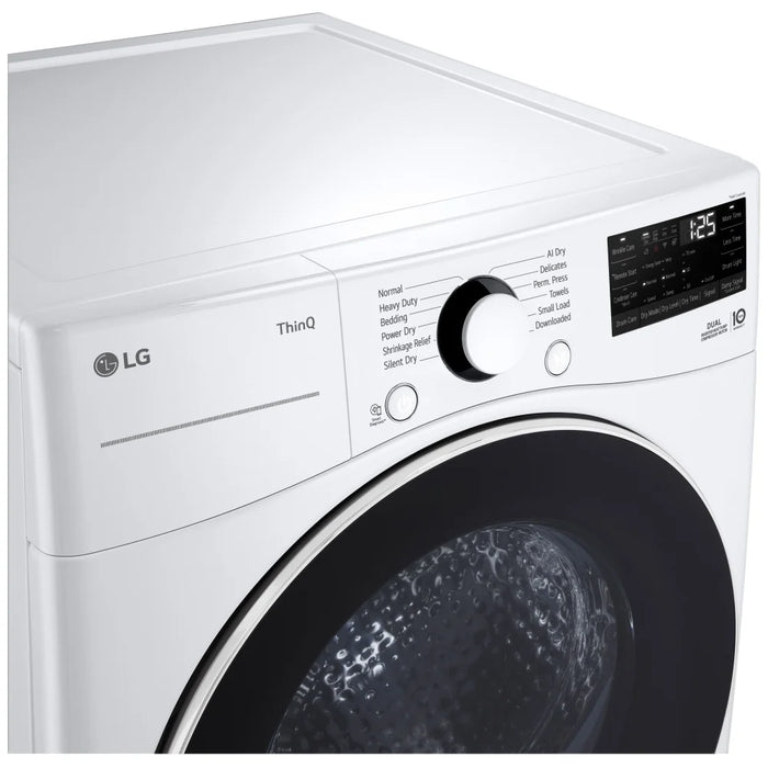 LG DLHC3602W Electric Dryer, 7.8 cu. ft. Dryer Capacity, 11 Dry Cycles, 2 Temperature Settings, Ventless - Heat Pump, Stackable, White colour Ventless (Heat Pump)