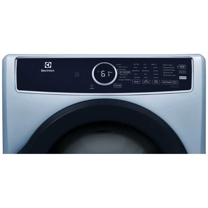 Electrolux ELFE743CAG Electric Dryer, 27 inch Width, 8 cu. ft. Capacity, front view.