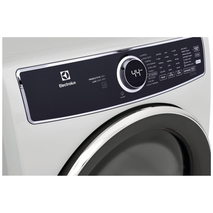 Electrolux Electric Dryer ELFE753CAW - Front-loading white electric dryer with advanced features.