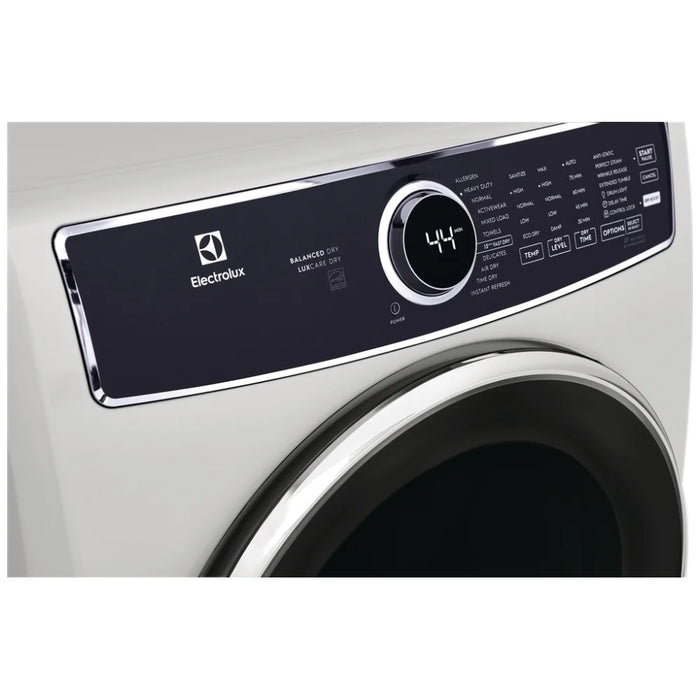 Electrolux Electric Dryer ELFE763CAW - White electric dryer with advanced features for efficient laundry drying.