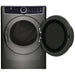 Electrolux Gas Dryer ELFG7637AT: Front view of stainless steel gas dryer with digital display panel.