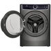 Electrolux ELFW7537AT front load washing machine in stainless steel finish.