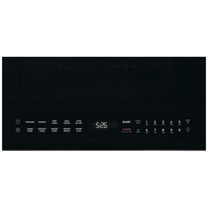 Electrolux EMOW1911AS Over the Range Microwave, 30 inch Exterior Width, 1.9 cu. ft. Capacity, 400 CFM, Convection, 1,350 W Watts, Stainless Steel Interior, LED, Black / Stainless Steel colour