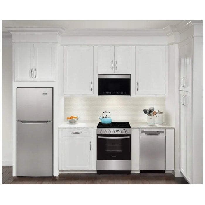 Frigidaire FCFE242CAS Electric Range, 24 inch Exterior Width, Convection, 4 Burners, 1.9 cu. ft. Capacity, Storage Drawer