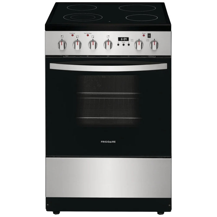 Frigidaire FCFE242CAS Electric Range, 24 inch Exterior Width, Convection, 4 Burners, 1.9 cu. ft. Capacity, Storage Drawer