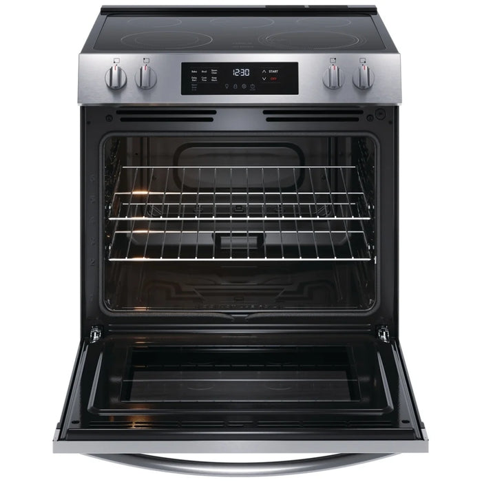 Frigidaire FCFE306CAS Electric Range, 30 inch Exterior Width, 5 Burners, 5.3 cu. ft. Capacity, Storage Drawer