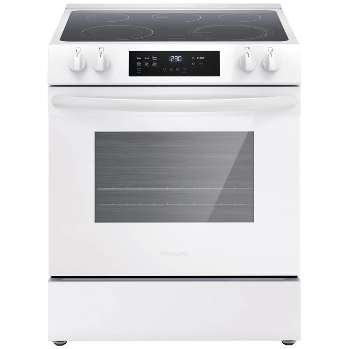 Frigidaire FCFE306CAW Electric Range, 30 inch Exterior Width, 5 Burners, 5.0 cu. ft. Capacity, Storage Drawer