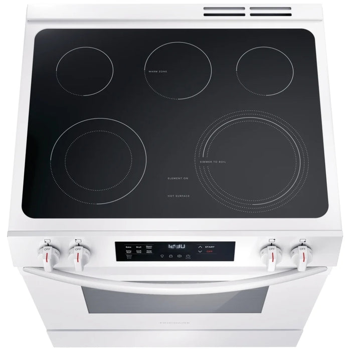 Frigidaire FCFE306CAW Electric Range, 30 inch Exterior Width, 5 Burners, 5.0 cu. ft. Capacity, Storage Drawer