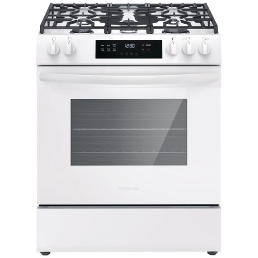 Frigidaire FCFG3062AW Gas Range, 30 inch Exterior Width, Self Clean, 5 Burners, 5.0 cu. ft. Capacity, Storage Drawer, 1 Ovens, White colour
