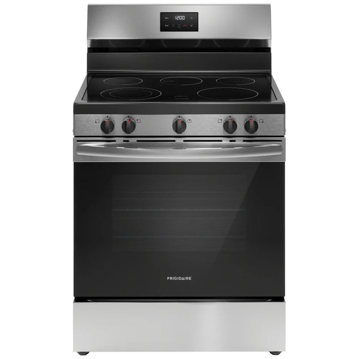 Frigidaire FCRE305CBS Electric Range, 30 inch Exterior Width, 5 Burners, 5.3 cu. ft. Capacity, Storage Drawer