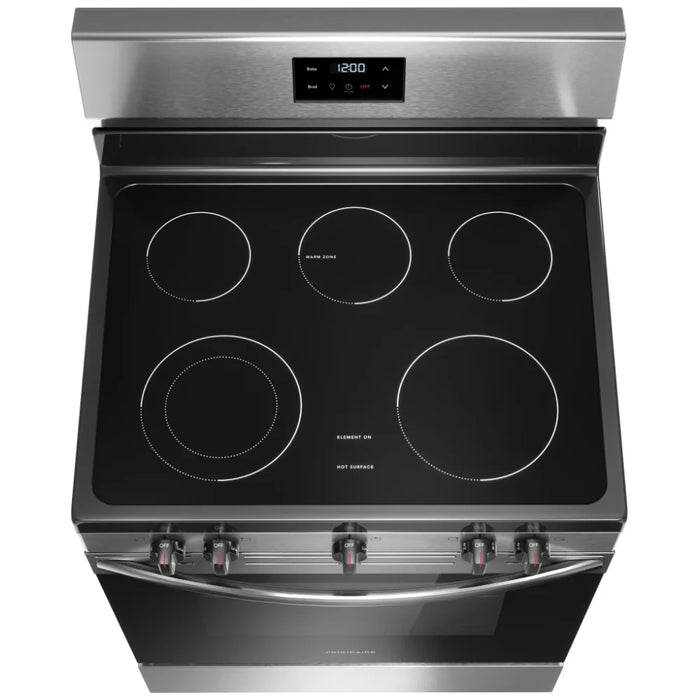 Frigidaire FCRE305CBS Electric Range, 30 inch Exterior Width, 5 Burners, 5.3 cu. ft. Capacity, Storage Drawer