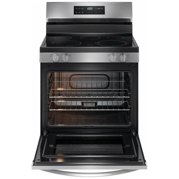 Frigidaire FCRE306CAS Electric Range, 30 inch Exterior Width, 5 Burners, 5.3 cu. ft. Capacity, Storage Drawer