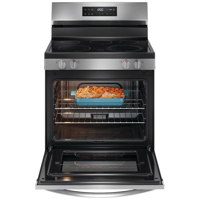 Frigidaire FCRE306CAS Electric Range, 30 inch Exterior Width, 5 Burners, 5.3 cu. ft. Capacity, Storage Drawer