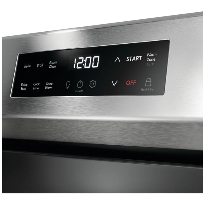 Frigidaire FCRE306CAS Electric Range, 30 inch Exterior Width, 5 Burners, 5.3 cu. ft. Capacity, Storage Drawer