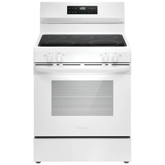 Frigidaire FCRE306CAW Electric Range, 30 inch Exterior Width, 5 Burners, 5.3 cu. ft. Capacity, Storage Drawer